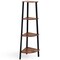 4 Tier Corner Shelf Ladder Bookcase Space Saving Storage Black Brown